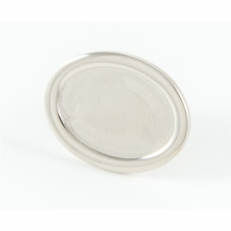 Superior Badge Blank oval 18x13 silver clutch & clear dome